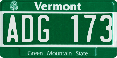 VT license plate ADG173