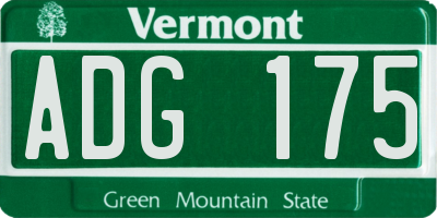 VT license plate ADG175