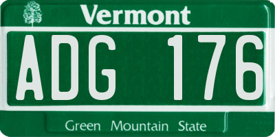 VT license plate ADG176