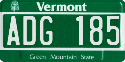 VT license plate ADG185
