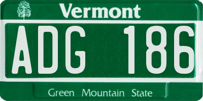 VT license plate ADG186
