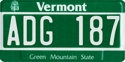 VT license plate ADG187