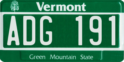 VT license plate ADG191
