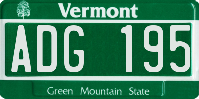 VT license plate ADG195