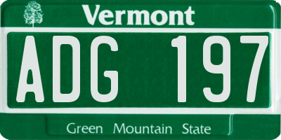 VT license plate ADG197