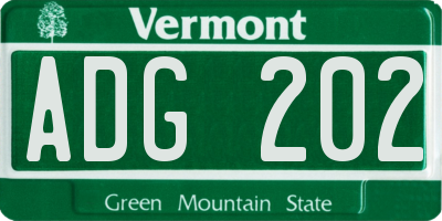VT license plate ADG202