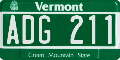 VT license plate ADG211
