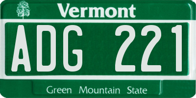 VT license plate ADG221