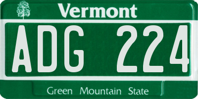 VT license plate ADG224