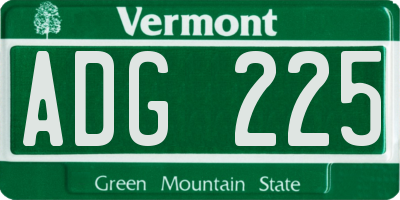 VT license plate ADG225