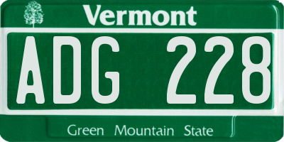 VT license plate ADG228