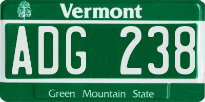 VT license plate ADG238