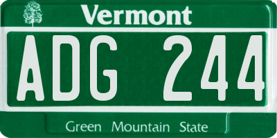 VT license plate ADG244