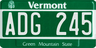 VT license plate ADG245