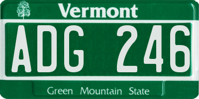 VT license plate ADG246
