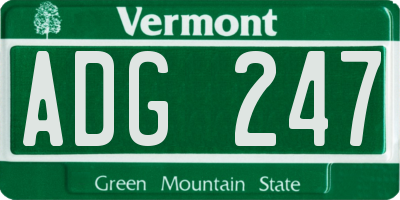 VT license plate ADG247