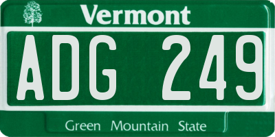 VT license plate ADG249