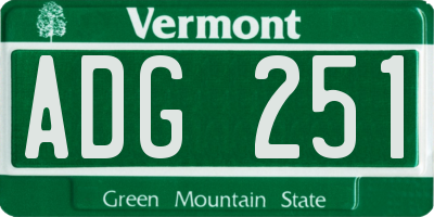 VT license plate ADG251