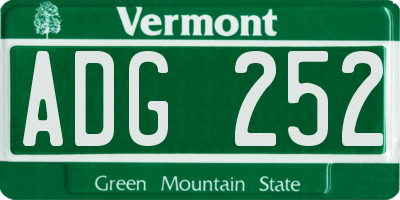 VT license plate ADG252