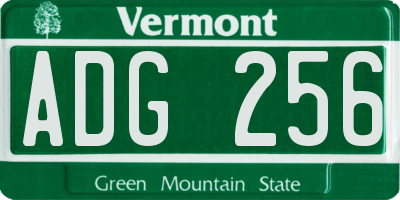 VT license plate ADG256