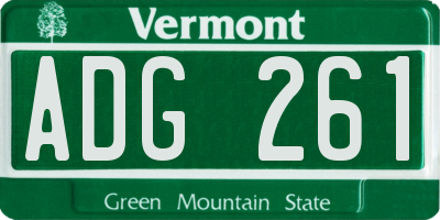 VT license plate ADG261