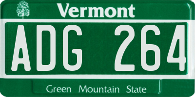 VT license plate ADG264