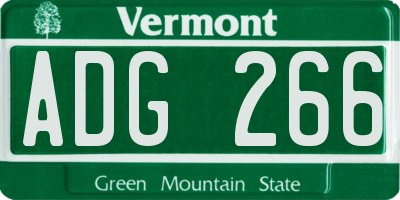 VT license plate ADG266