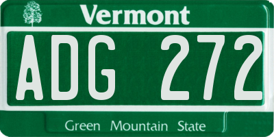 VT license plate ADG272