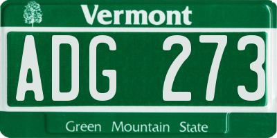 VT license plate ADG273