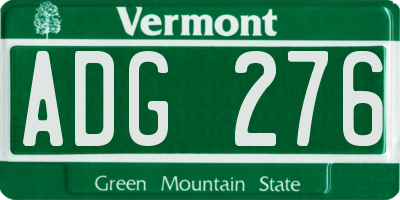VT license plate ADG276