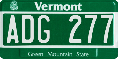 VT license plate ADG277