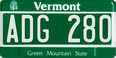 VT license plate ADG280