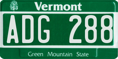VT license plate ADG288