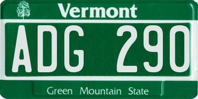 VT license plate ADG290