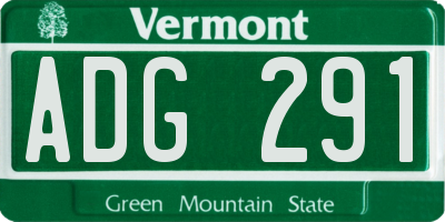 VT license plate ADG291