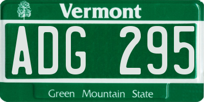 VT license plate ADG295