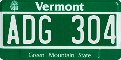VT license plate ADG304