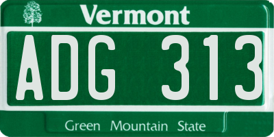 VT license plate ADG313