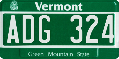 VT license plate ADG324