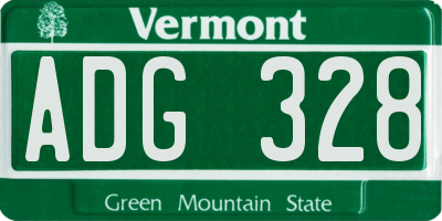 VT license plate ADG328