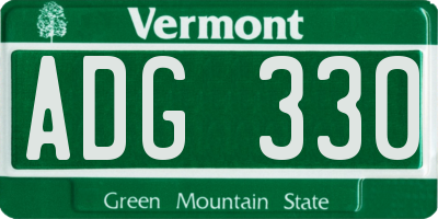 VT license plate ADG330