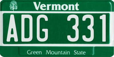 VT license plate ADG331