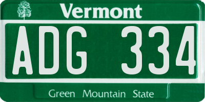 VT license plate ADG334
