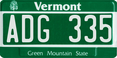 VT license plate ADG335