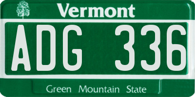 VT license plate ADG336