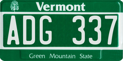VT license plate ADG337