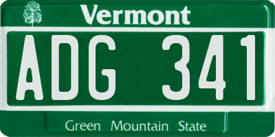 VT license plate ADG341