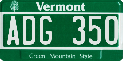 VT license plate ADG350