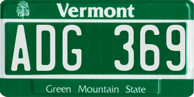 VT license plate ADG369