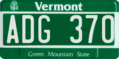 VT license plate ADG370